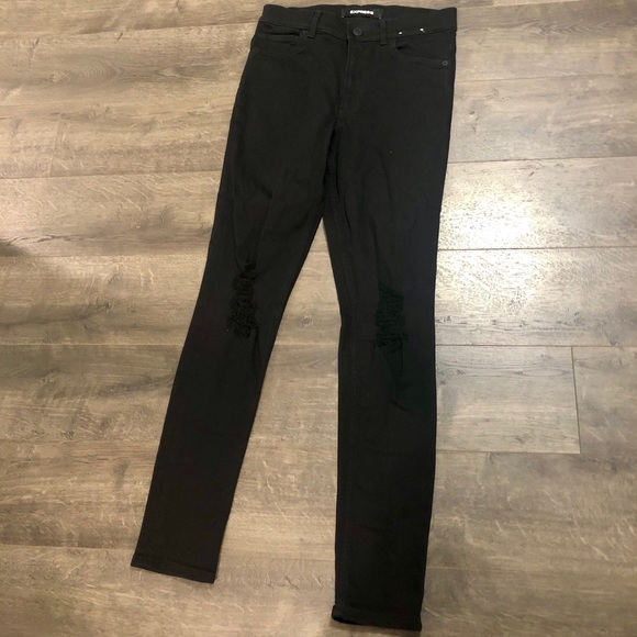 Express stretch high rise distressed leggings - Picture 1 of 6